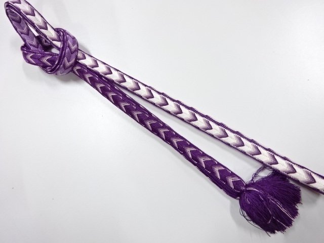 JAPANESE KIMONO / HAND-TIED OBIJIME CORD / SILK